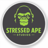 Autocollant de logo vert Stressed Ape Studios (Devant)
