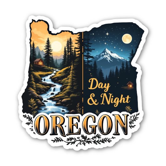 Autocollant de l'Oregon State | Art de paysage de 