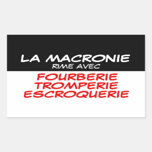 Autocollant de Macronie Fourberie Tromperie