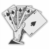 Autocollant de main de poker vintage Royal Flush (Devant)