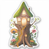 Autocollant de maison de gnome de forêt naturelle (Devant)