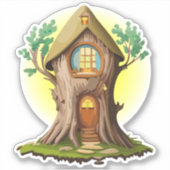 Autocollant de maison de gnome de forêt naturelle (Devant)