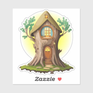Autocollant de maison de gnome de forêt naturelle