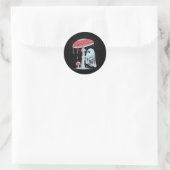 Autocollant de maison hantée mignonne avec champig (Sac)