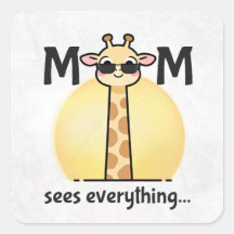 Autocollant de maman girafe mignon drôle
