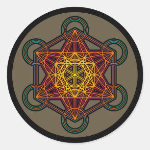 autocollant de mandala de cube en metatron