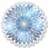 autocollant de mandala de fleur bleue de l'océan d (Devant)