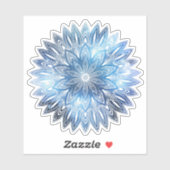 autocollant de mandala de fleur bleue de l'océan d (Feuille)