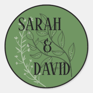 Autocollant de mariage à arche de vert sauge