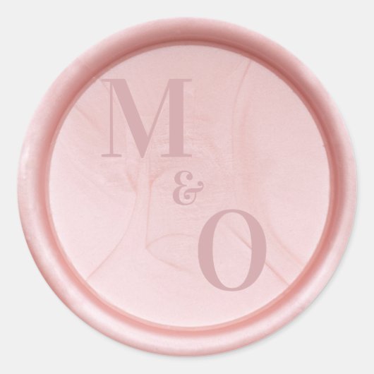 Autocollant de mariage à cacheter à la cire rose g (Devant)