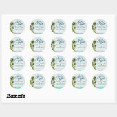 Autocollant de mariage à date fixe de plage tropic (Feuille)