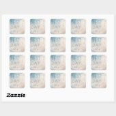 Autocollant de mariage à l'aquarelle bleue optimis (Feuille)