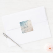 Autocollant de mariage à l'aquarelle bleue optimis (Enveloppe)