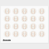 Autocollant de mariage à monogramme avec couronne  (Feuille)