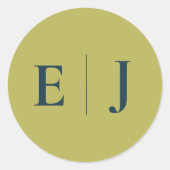 Autocollant de mariage à monogramme Chartreuse mod (Devant)