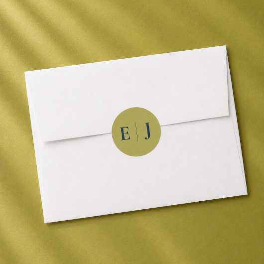 Autocollant de mariage à monogramme Chartreuse mod
