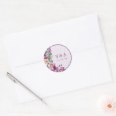 Autocollant de mariage à monogramme lavande (Enveloppe)