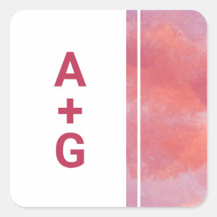 Autocollant de mariage à monogramme moderne