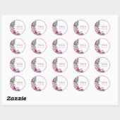 Autocollant de mariage à monogramme violet (Feuille)