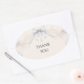 Autocollant de mariage à ruban bleu perlé (Enveloppe)