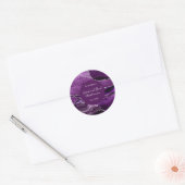 Autocollant de mariage agate pailleté violet et ar (Enveloppe)