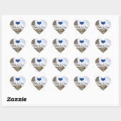 Autocollant de mariage aux plumes de paon bleu roy (Feuille)