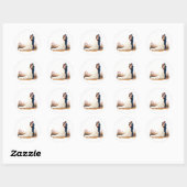 Autocollant de mariage avec baiser des mariés (Feuille)