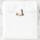 Autocollant de mariage avec baiser des mariés (Sac)