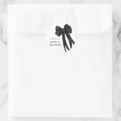 Autocollant de mariage avec un nœud noir (Sac)