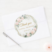 Autocollant de mariage avec végétation rose bohème (Enveloppe)