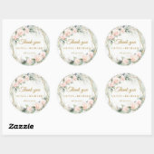Autocollant de mariage avec verdure rose pâle bohè (Feuille)