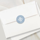 Autocollant de mariage bleu poussiéreux Double Hap