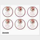 Autocollant de mariage bordeaux automne (Feuille)