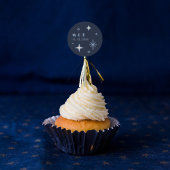 Autocollant de mariage céleste Lune et Étoiles Ble