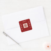 Autocollant de mariage chinois Bonheur Double carr (Enveloppe)