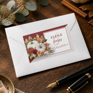 Autocollant de mariage Citrouille Blanche Harvest