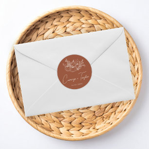 Autocollant de mariage Citrouille Terracotta