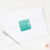 Autocollant de mariage coquillages de plage vert m (Enveloppe)