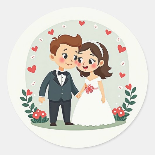 Autocollant de mariage d'amour (Devant)