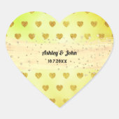 Autocollant de mariage d'anniversaire de coeurs d' (Devant)