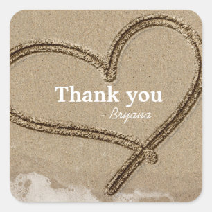 Autocollant de mariage de coeur d'écriture dans la