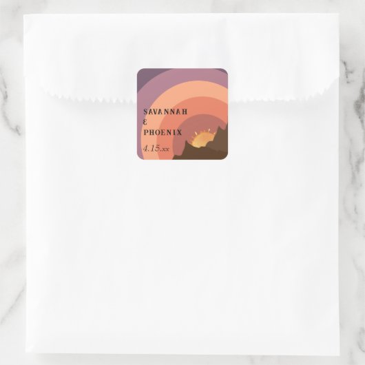 Autocollant de mariage de destination au coucher d (Sac)