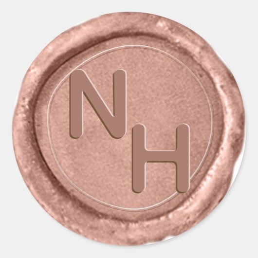 Autocollant de Mariage de monogramme de cire or Ro (Devant)