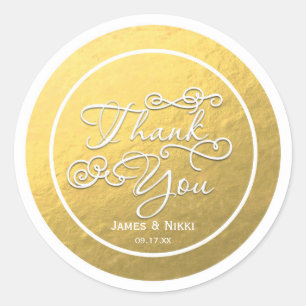 Autocollant de mariage de type MERCI en feuille d'
