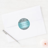 Autocollant de mariage d'hiver bleu flocon de neig (Enveloppe)