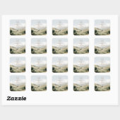 Autocollant de mariage élégant de ranch (Feuille)