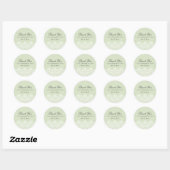 Autocollant de mariage élégant en damas vert (Feuille)
