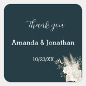 Autocollant de mariage élégant et chic fleur blanc (Devant)