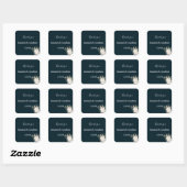 Autocollant de mariage élégant et chic fleurs blan (Feuille)