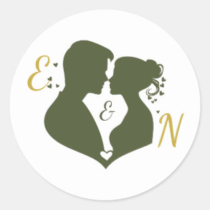 Autocollant de mariage élégant et modifiable or sa